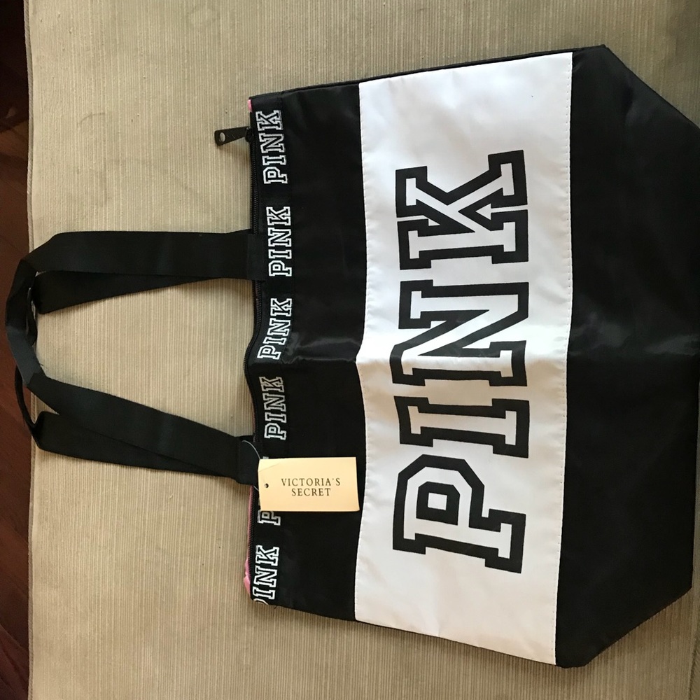 Pink duffel bag
